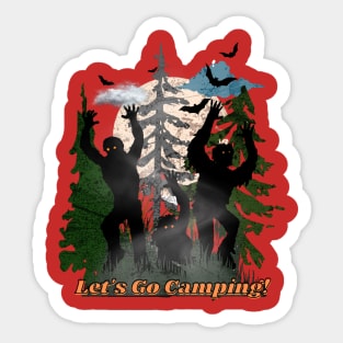 Let's Go Camping Halloween Horror Sticker